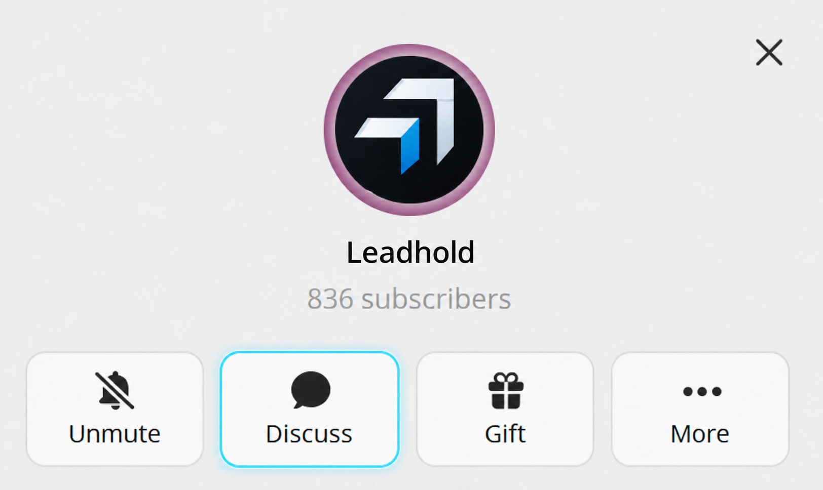 Раздел обсуждения в профиле Telegram-группы Leadhold
